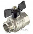 Кран шаровый 1/2" ГШ TIM (DE1215X) никелированный усиленный прямой - бабочка - №3