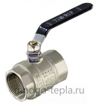 Кран шаровый 1/2" ГГ TIM (DE1202X) никелированный усиленный прямой - рычаг - №1