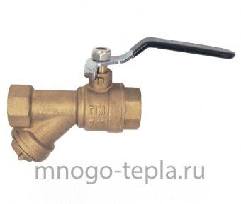 Кран шаровый с фильтром 3/4" ГГ TIM (BL7801A) латунный -  рычаг - №1