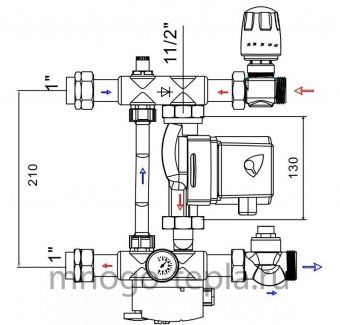 Cмесительный узел для теплого пола JH-1038 TIM - №1