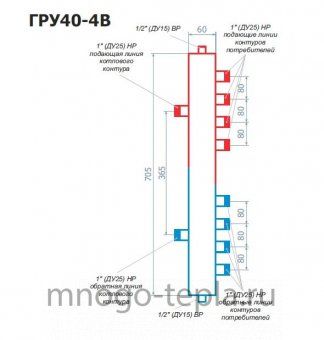 Гидравлический разделитель RISPA ГРУ 40-4В, нержавеющая сталь - №1