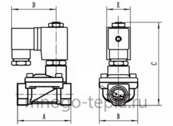 Электромагнитный клапан для воды UNIPUMP BOX-15 1/2", нормально открытый, 220В - №1