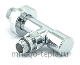 Кран для полотенцесушителя хромированный 1/2" Ш х 1/2" Ш (американка) TIM KV01-LMM022, угловой - №1