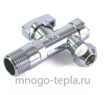 Угловой шаровой кран с фильтром 1/2" штуцер x 10 цанга (3/8") TIM BL5808 хромированный - №1