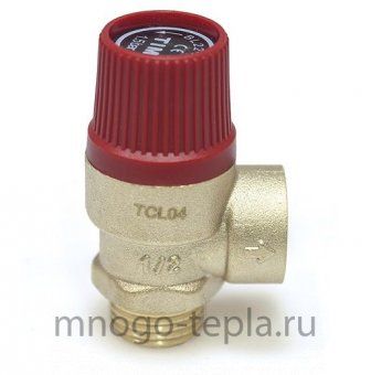 Предохранительный клапан 1/2" НР TIM BL22MF-K-1.5 (1.5 бар) красный - №1