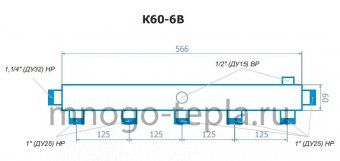 Коллектор распределительный для котельной RISPA К 60-6В - №1