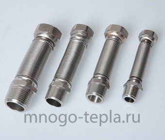 Сильфонная подводка для воды TiM 1/2" г/ш (30-60 см) - №1