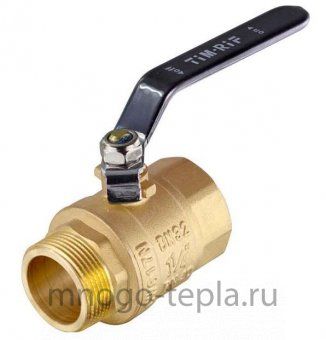 Кран шаровый 1 1/4" ГШ TIM (DE1209) латунный усиленный прямой  -  рычаг - №1