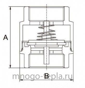 Обратный клапан 1" ГГ TIM JH-1012std с металлическим штоком укороченный - №1