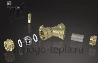 Кран шаровый с фильтром 3/4" ГГ TIM (BL7801A) латунный -  рычаг - №1