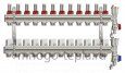 Коллекторная группа Tim (KC012) 1" ВР, 12 отводов 3/4", расходомер, воздухоотводчик, сливной кран - №2