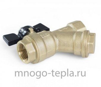 Кран шаровый с фильтром 3/4" ГГ TIM (BL7801) латунный -  бабочка - №1